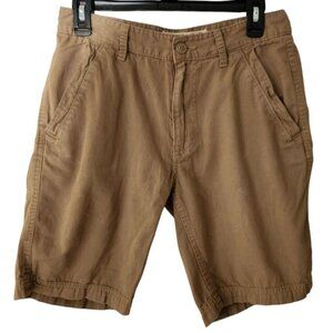 G & M Cotton Chino Shorts Men's 30 x 9" Khaki Flat Front